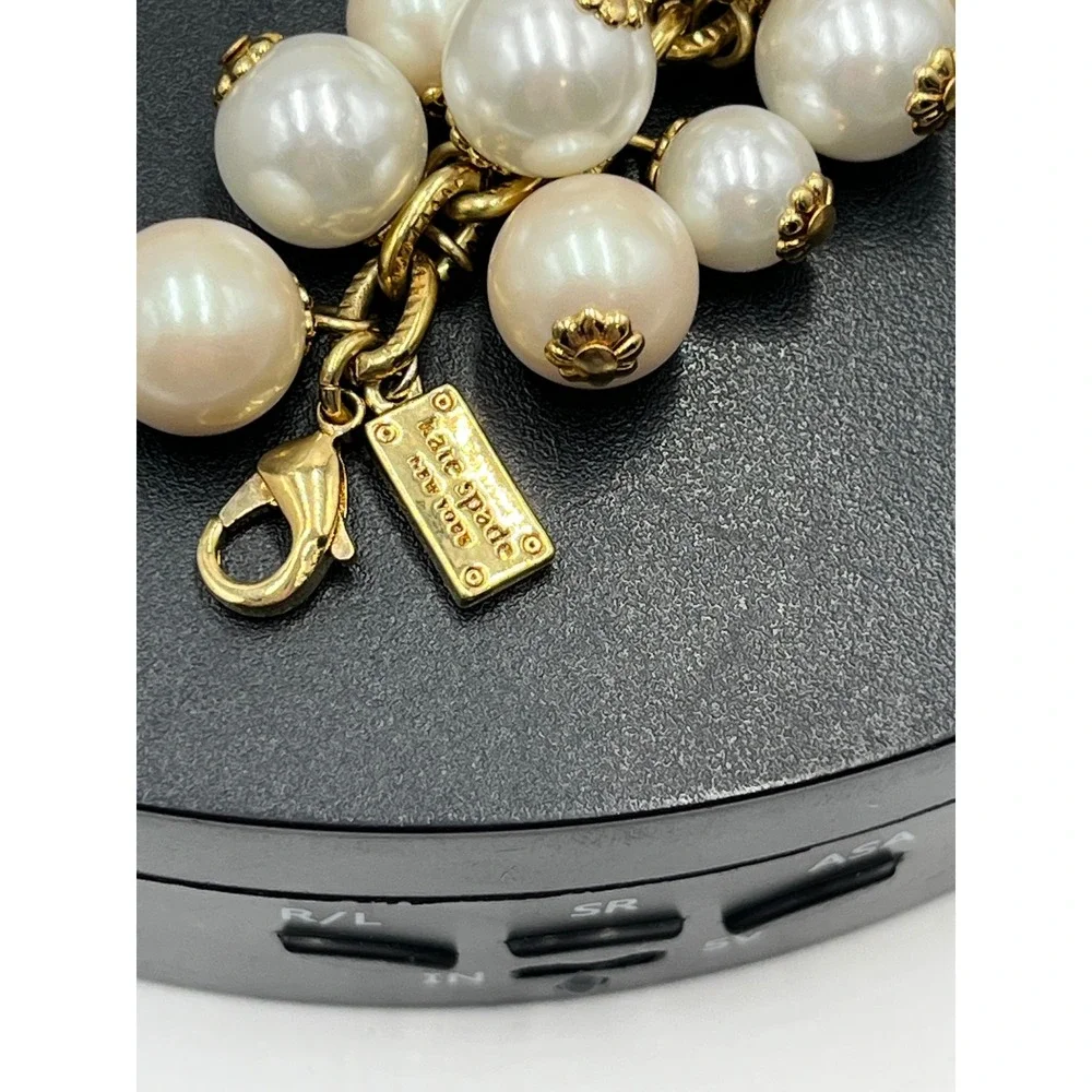 Kate Spade New York White Light Pink Faux Pearl Baubles Cha Cha Bracelet 
8" - Picture 7 of 8